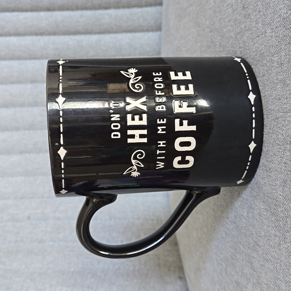 Joann's Fabric Coffee Mug "Don't Hex With Me Before Coffee", Halloween 2024, EUC